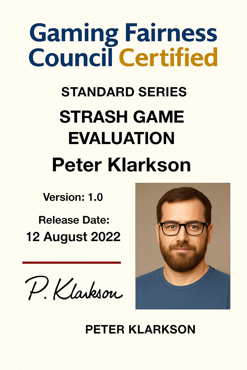 Peter Klarkson certificate 2 — industry credentials